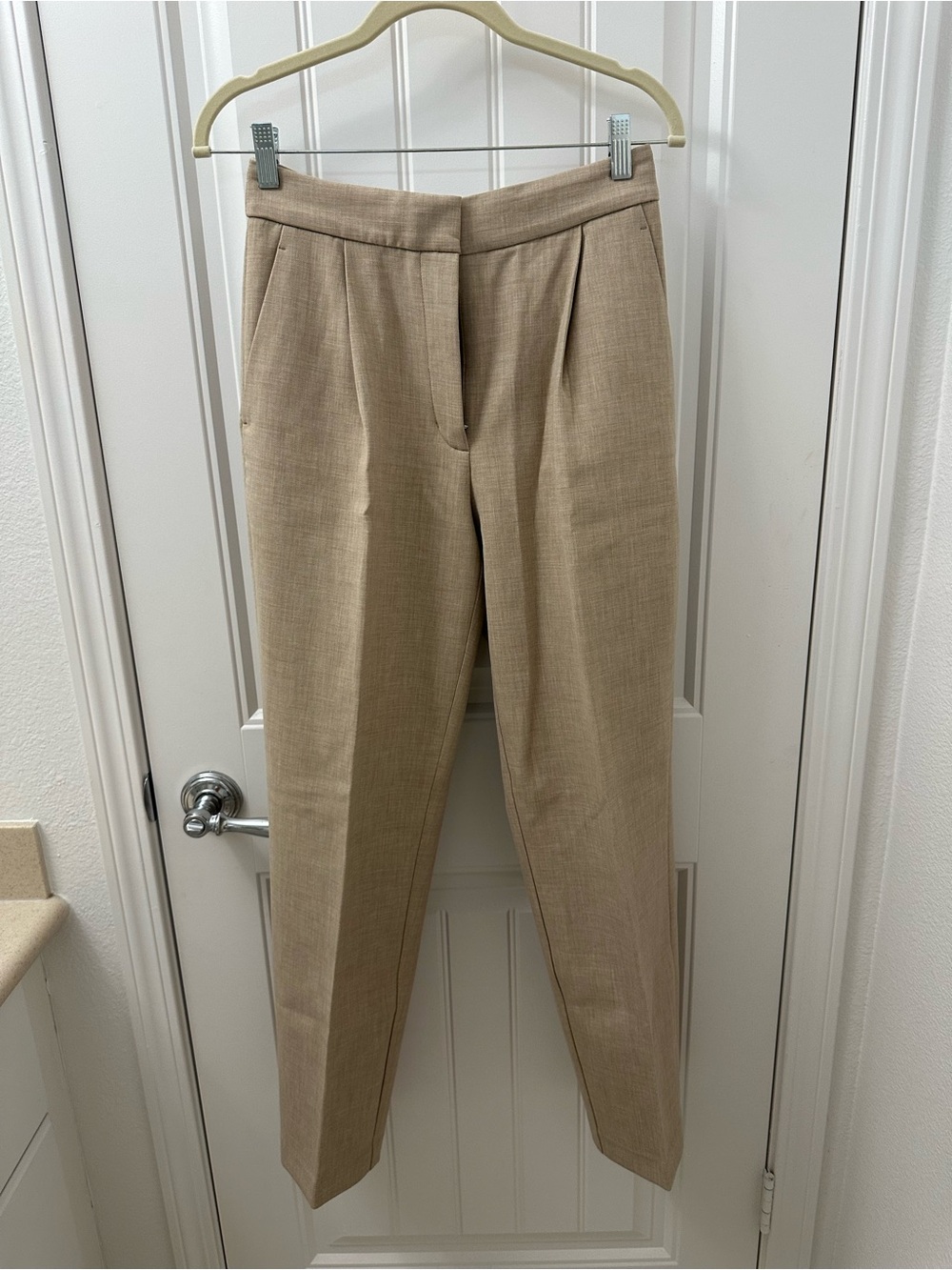 Wilfred Pleated High-Waist Trousers in Beige